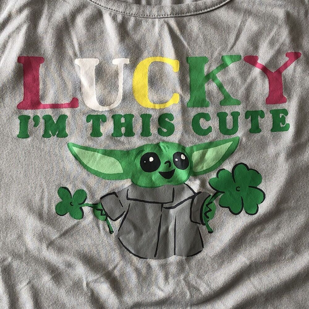 Star Wars Slumber  Women’s Baby Yoda Pajama Tank  "Lucky I'm This Cute"  Small